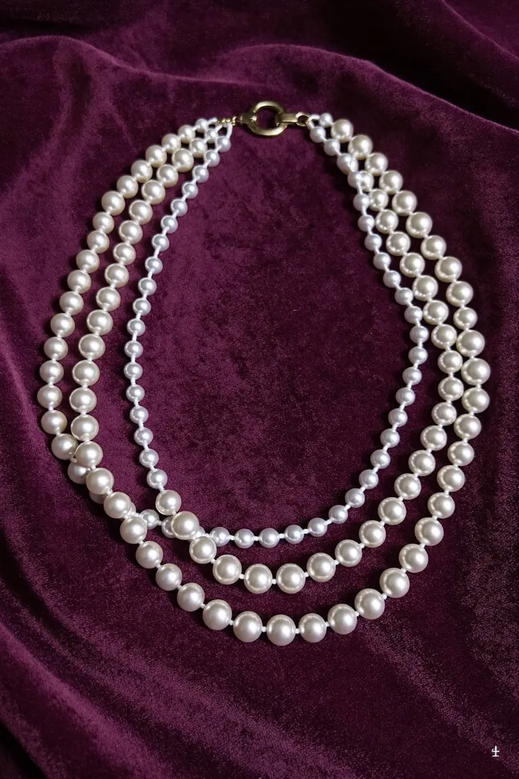 Layered simulated-pearl necklace
