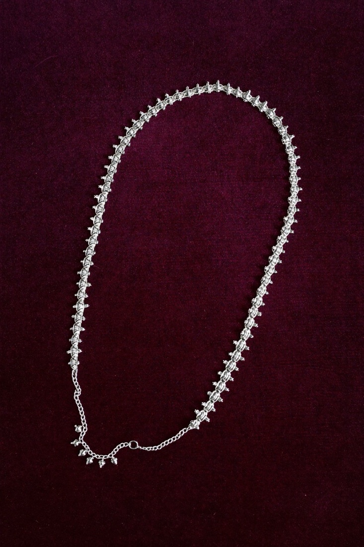 Silver-tone payal anklets with tiny bells